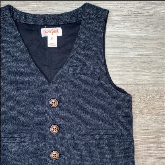 Cat & Jack Dress Vest 2T Charcoal Gray Holiday Vest 2T Dark Gray - Picture 7 of 12